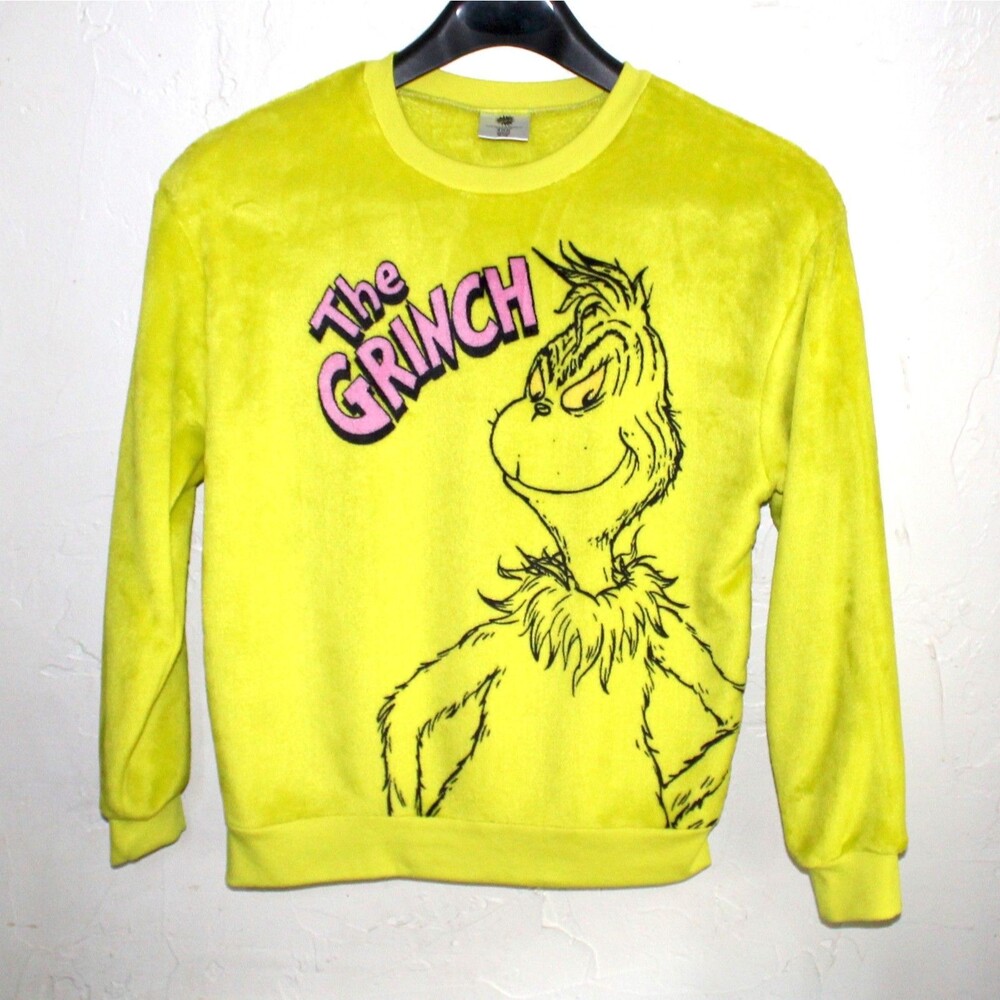 The Grinch Sweater Women's S 2024 Dr Seuss long sleeve fleece Christmas Pullover